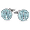 Men's Blue Balance Design Round Silver Business Simple Suit Accessory