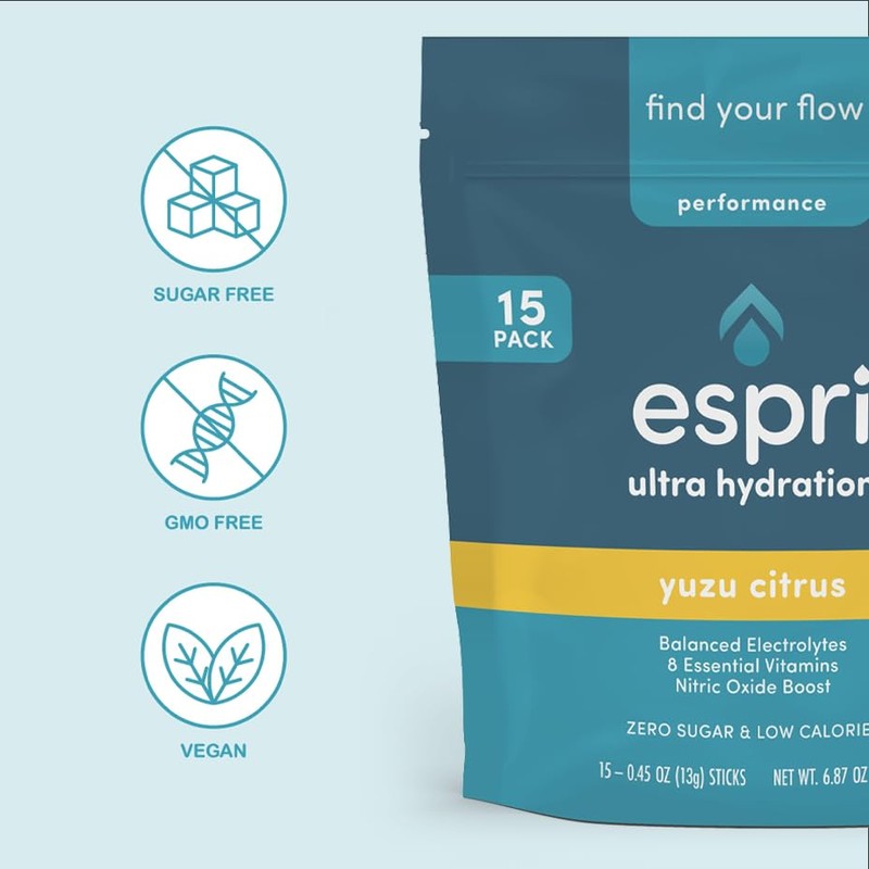 ESPRI Nitric Oxide Boost Performance Drink Mix, Yuzu Citrus, Ultra