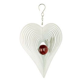 MELODY S NATURE'Cosmo Chime, Large, approx. 8–inch / 20 CM, Heart, Silver