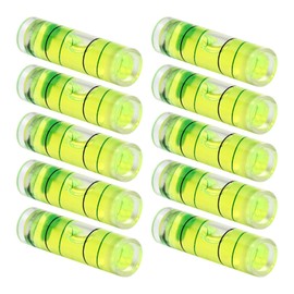 Hegebeck 10Pcs Small Cylindrical Bubble Spirit Level Vials, 9.5×34 mm/ 0.37×1.34 inch PMMA Frame Mural Hanging Measuring Instruments Layout Tools