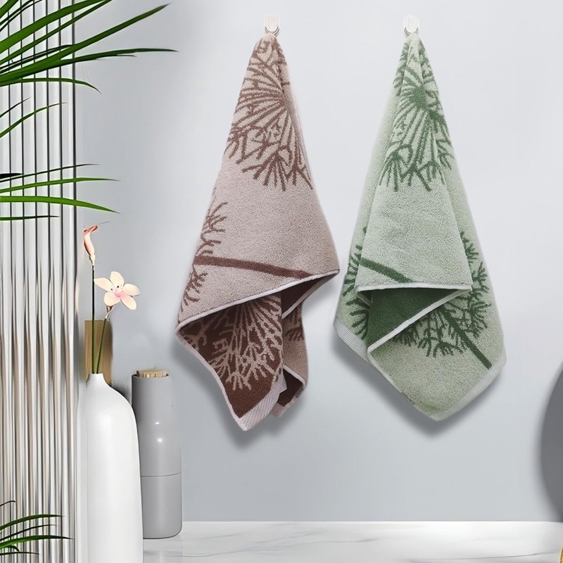 Hand Towels for Bathroom, Jacquard Pattern Cotton Hand Towel Set