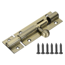 PATIKIL Barrel Bolt Latch, 5 Inch Solid Slide Door Lock Aluminum Alloy Security Bolt Latch Gate Latches for Barn Warehouse Fence Wooden Interior Exterior Door, Bronze