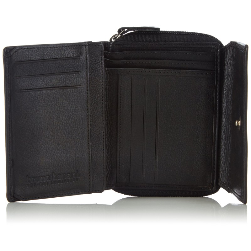 Bruno Banani Womens Reißverschluß-Damenbörse Wallets Black Size: 12x10x3