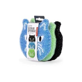 Funny Beautiful Dish Sponge 5 Designs, Kitchen Sponge for Pot, Plates, Pans, Kitchen Sponge, Koala, Sloth, Cat, Rainbow, Cassette (Kitty Cat)
