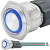ZJWZJH 15Amp Latching Push Button Switch 19mm 3/4" Hole 12V/24V