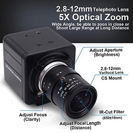 SVPRO - Lente de zoom manual de 2,8 a 12 mm 1080P Full HD cámara web gran angular portátil PC computadora USB cámara para transmisión con sensor CMOS 