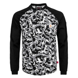 BOCOMAL FR Shirts Camo Two-Tone 6oz Lightweight Flame Resistant Henley Shirt Fire Retardant Workwear NFPA2112 CAT2