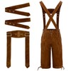 DmHirmg Lederhosen Men,Oktoberfest Outfits Men,Lederhosen,October Festival Costume,Brown,L