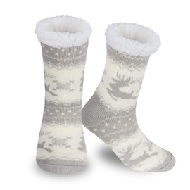 BOER Slipper Socks - Winter Ladies Non Slip Soft Cozy Slipper Socks Fleece Lined Fluffy and Furry Knitted Warm Home Socks