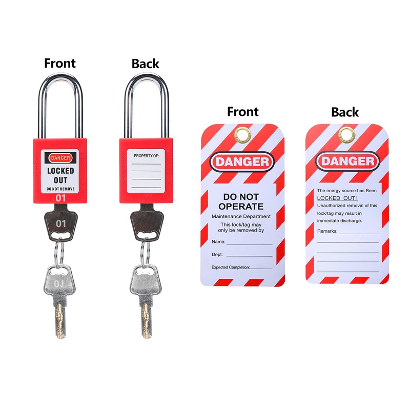 Allucky Lockout Tagout Locks, 10pcs Safety Locks Keyed Differently(Come with