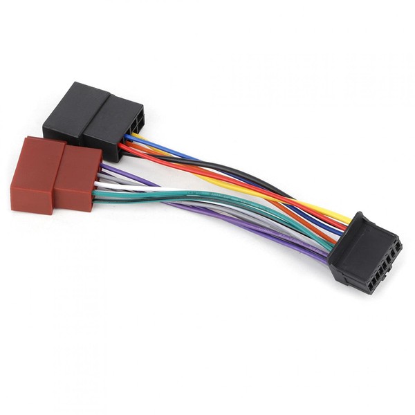 Qiilu Car Stereo Wiring Harness 16 Pin to ISO 8