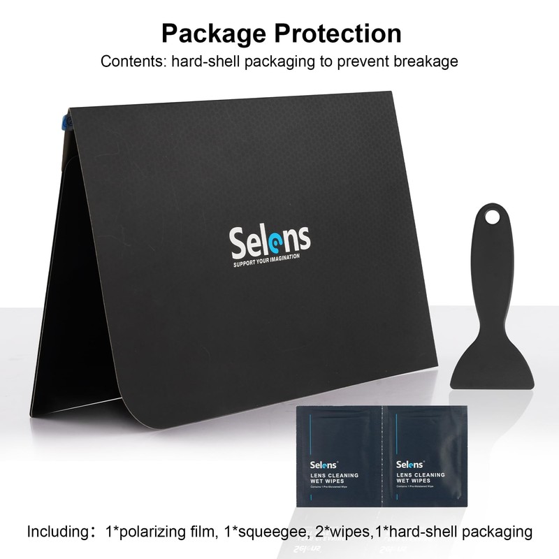 Selens Polarizer Film 7.8x11.8 inch Non-Adhesive Polarized Film Sheets for
