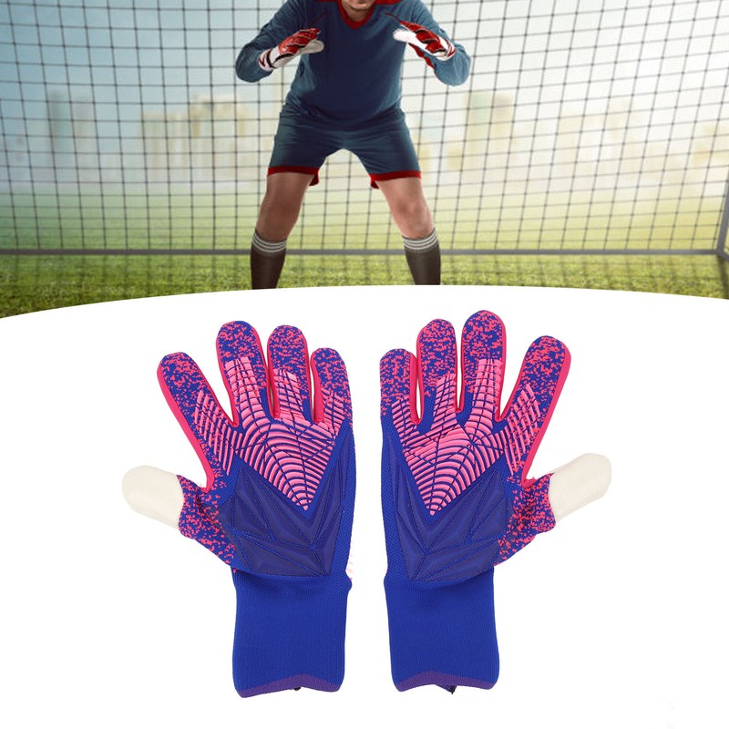 1Pair Goalkeeper Gloves Soccer Goalie Gloves Latex Strong Grip Breathable