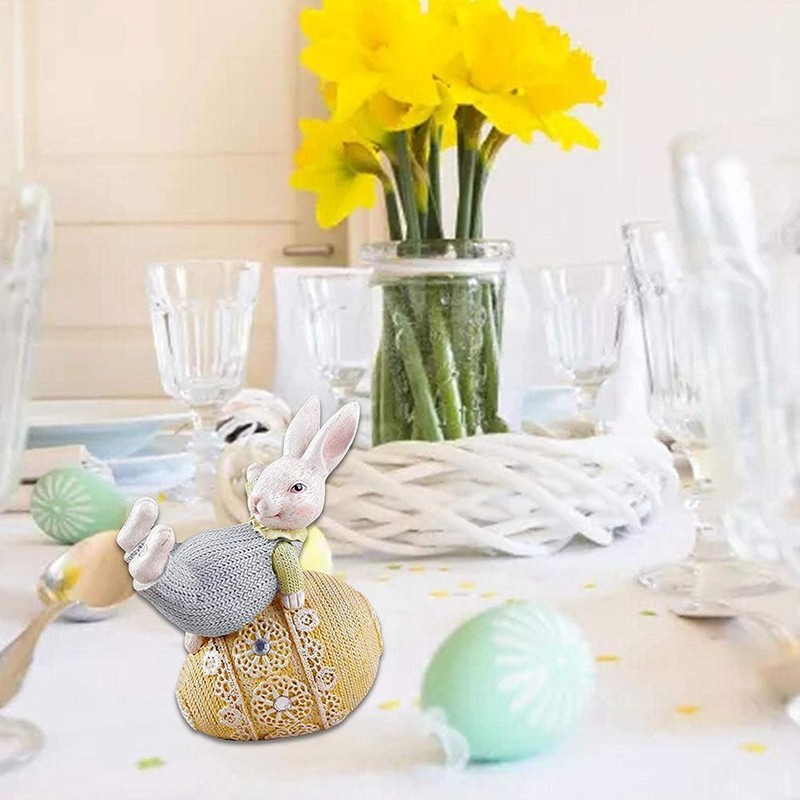 Easter Bunny Egg Resin Craft Ornaments Bunny Resin Figurines Durable