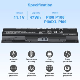 47WH PI06 PI09 710416-001 710417-001 Laptop Battery for HP Envy,HSTNN-LB4N HSTNN-UB4N HSTNN-LB4O HSTNN-YB4N HSTNN-YB4O,Envy TouchSmart,Pavilion,Pavilion TouchSmart 14 15 17 Series