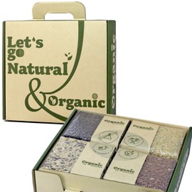 Thai Jasmine Rice Gift Set 4 Lb - 100% USDA Certified Organic- 4 Kinds of Rice - Brown Jasmine - Red Jasmine - Black Jasmine Riceberry - Mixed Jasmine Rice