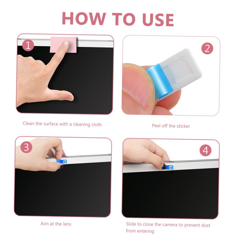 Tofficu 20Pcs Webcam Privacy Covers Sticky Slide for Laptop Phone
