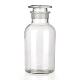 Kestun Lab Glass Reagent Bottle,Wide Mouth Glass Storage Bottle with Ground Stopper,Decorative Bottles/Vase (Clear, 1000ML)