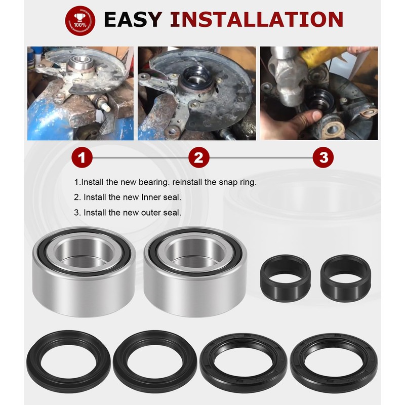 8 PCS Front Wheel Bearings & Seals Kit for Honda