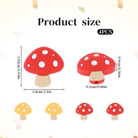 4PCS Mushroom Stitch Stoppers Knitting Accessories Knitting Needle Point Protectors Cute Silicone Knitting Needles Cap Needle Minder Sewing Gadgets for Beginners Knitting Craft DIY Quilting Art