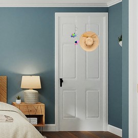 POPETPOP Over The Door Hooks Set of 5 Plastic Hooks for Hanging Clothes Hats Towels Coats Space Saving Door Back Rack for Kitchen Bathroom Bedroom No Drilling