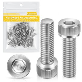 M4 x 20 mm Cylinder Screws with Hexagon Socket, Pack of 50, Caianwin DIN 912 Stainless Steel (A2 V2A) Screws for Industrial Machinery, Vehicles, Construction