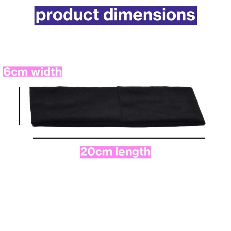 Zephy 2pcs Black Headband, Hair bands for Women, Running Headband,