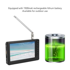5 Inch Portable TV,ISDB T Digital Analog TV ATV,1500mAh Battery Powered Portable LED TV with Tuner,USB Power Headphone Small Memory Card Multi Interface. (Applicable to Some Countries)