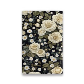 Binienty White Rose Tissue Holder Retro Reusable Tissue Pouch for Travel Outdoor Zipper Enclosed Mini Tissue Holder Box Coin Purse Small Tissue Organizer 5.2 x 3.2 Inches