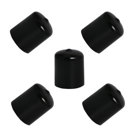 Ohamtes 5PCS ID30mm(1-3/16") Black PVC Rubber End Caps, Vinyl Flexible End Caps, Round Pipe End Caps, Bolt Thread Protector Safety Caps