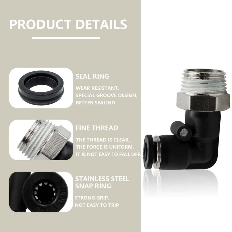 Bwintech 12 Pcs 8mm Tubing OD x 1/4" Male BSP