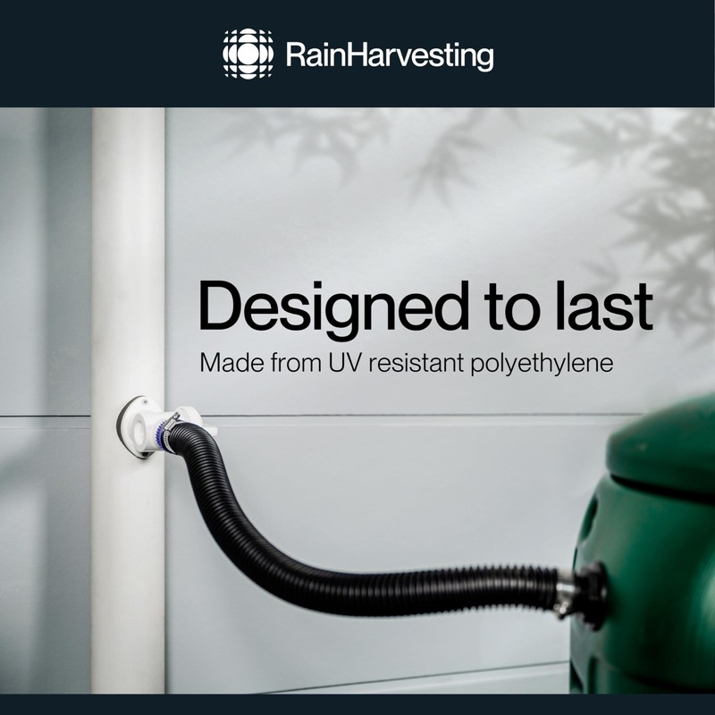 Rain Harvesting Downpipe Diverter Hose Kit, High Flow Hose for