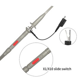 Goupchn Universal P6100 Sondas de clip osciloscopio 100 MHz con kit de accesorios, 1 x 10 x 2 unidades