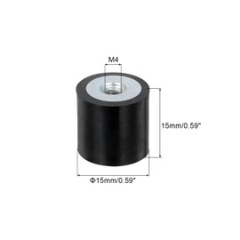 uxcell 15 x 15mm M4 Thread Female Rubber Mounts,Vibration Isolators,Replaces Anti Vibration Pads Flat Silent Block Base Block 2Pcs