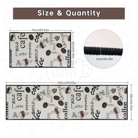 TPTGIAR Pack of 2 Coffee Rug Runner, Hallway, Tailored Rug, Kitchen, Washable Kitchen Rug, Non-Slip Rug, Hallway, Vintage Runner, Kitchen for Kitchen, Dining Room, Entrance Area, Hallway