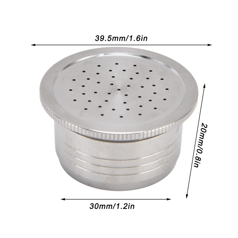 JTLB Reusable Coffee Capsule, 304 Stainless Steel Filter Pod, for