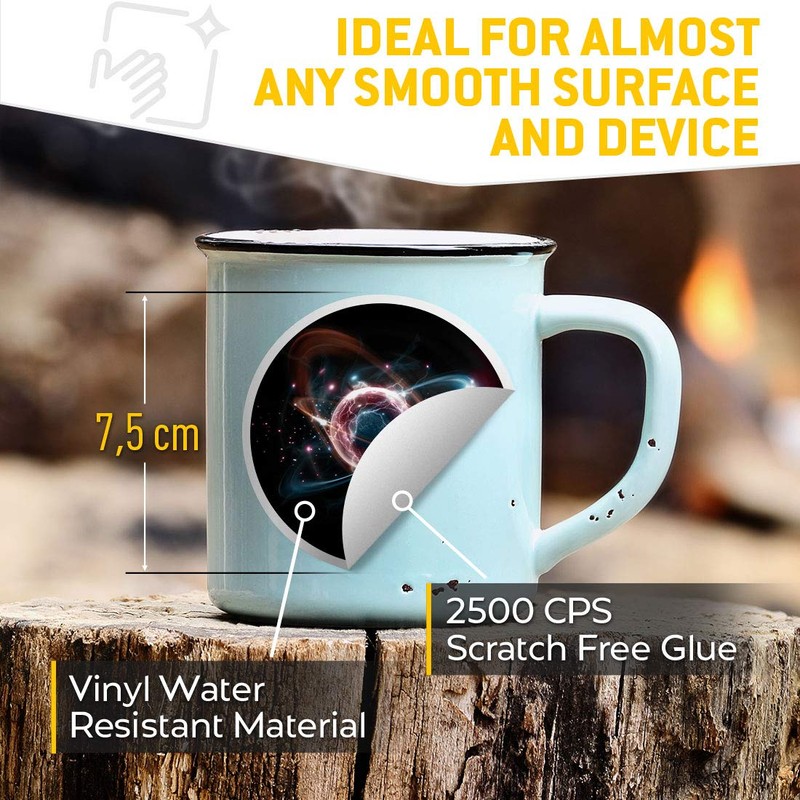 Vinyl Stickers (Set of 2) 7.5cm - ATIC Particles Science