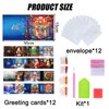 12 Pack 5D DIY Diamond Painting Christmas Cards, Christmas Manual