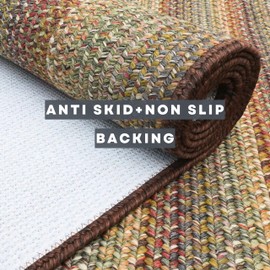 Homespice Fiesta Country Rug, an Anti Skid Braided Rug of to Use as a Stain Resistant Rug for Entryways and Bathrooms - Rubber Backing, Flat, Rich Colors - A Waterproof Outdoor Rug 27x45 Inches