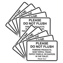 All Quality Classic Framed Please Do Not Flush Thank You Bathroom Etiquette Sign - Laser-Engraved Lettering | Durable ABS Plastic | Vibrant Colors - 4" x 6" (White) 10 Pack