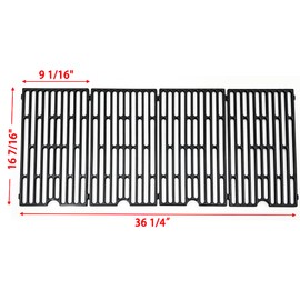 Direct store Parts DC105 (4-pack) Cast Iron Cooking grid Replacement for Vermont Castings, Chargriller, Jenn Air JA460, JA461, JA461P, JA480, JA580, JA-460 Gas Grills, 16 7/16" x 9 1/16" each grates