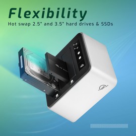 OWC Drive Dock USB 3.2 (10Gb/s) Dual-Bay Drive Docking Solution for 2.5-inch and 3.5-inch NVMe U.2 and SATA Drives