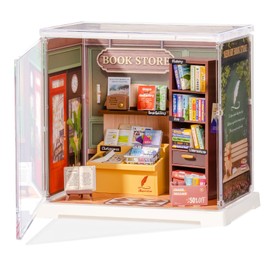 Rolife Super Creator DIY Miniature House Kit Dollhouse Decoration, Tiny House Christmas Birthday Gift for Kids, Model Kits for Adults to Build (Memory Book Store)