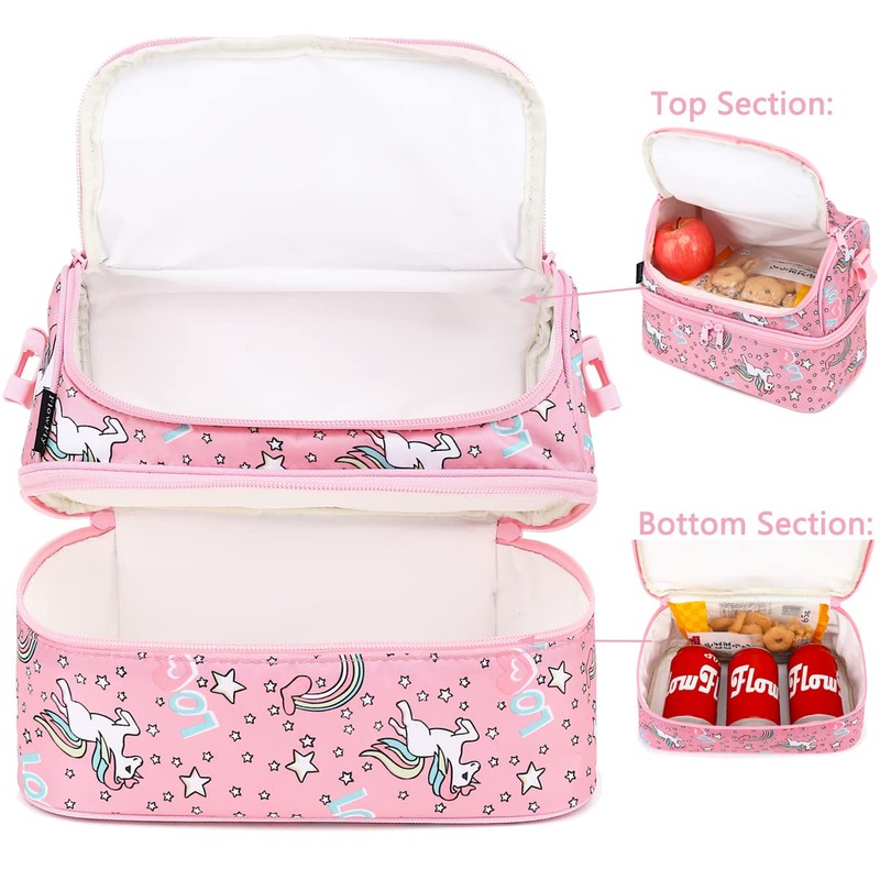 FlowFly Double Decker Cooler Insulated Lunch Bag Large Tote for