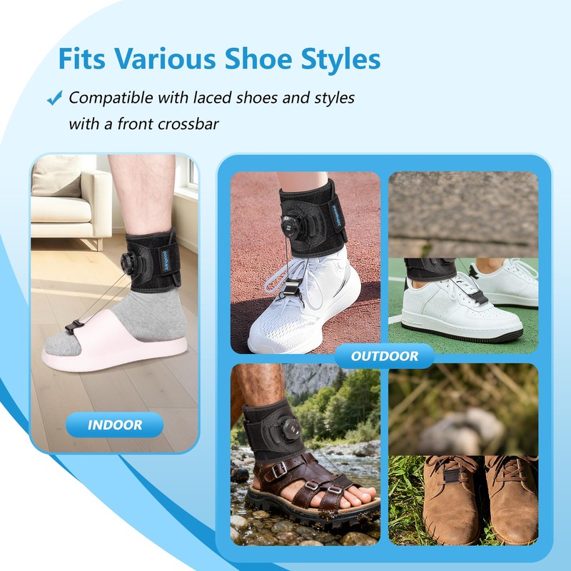 Adjustable AFO Foot Drop Brace with Quick Adjust Knob and