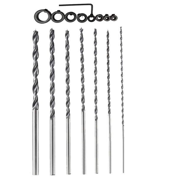 OSOF 7Pcs 12" Extra Long Wood Drill Bit 4/5/6/7/8/10/12mm 300mm