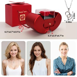 Ngdhkd Eternal Flowers Rose Box with I Love You Necklace 100 Language Presents for Women Mom Wife Girlfriend Grandma on Valentine's Day Mother's Day Birthday Anniversary Thanksgiving Christmas