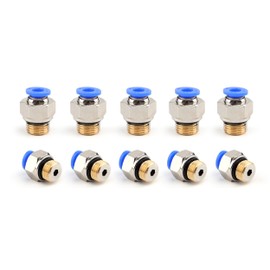 SNS SPC8-G02 Push-in Fitting Pneumatic Quick Connector Push In (G 1/4 Inch x 8 mm) Cylindrical Thread Pack of 10