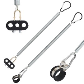 2 PCS 20" Single Tender Spring Kit with Hose Holder and 3-Hole Clamp Holder Heavy Duty Tender Spring for Semi Truck Air Lines Kit 2 Style Air Lines Holders for Trailer Tractor