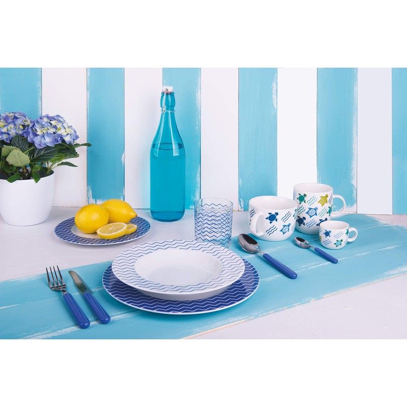 Excelsa Set Cucchiai in Acciaio Inox, Azzurro, 2 Pezzi